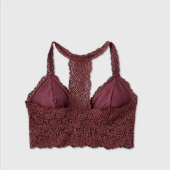 Women's T-Back Bralette/ by Auden/ NWOT/ BURGUNDY - Picture 4 of 11
